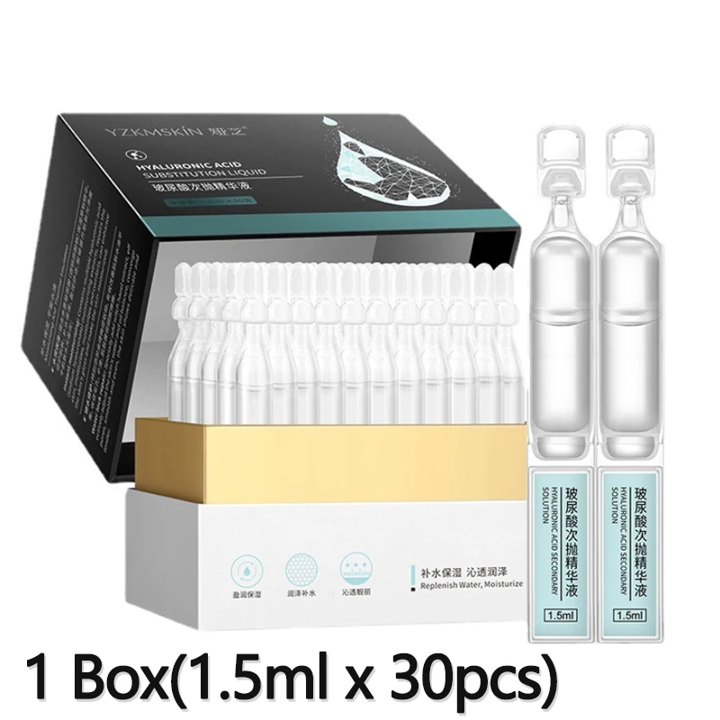 

30pcs Hyaluronic Acid Serum Ampoule Solution Nourish Repair Fine Line Facial Hydration Rejuvenation Anti-wrinkle Aging Face Care