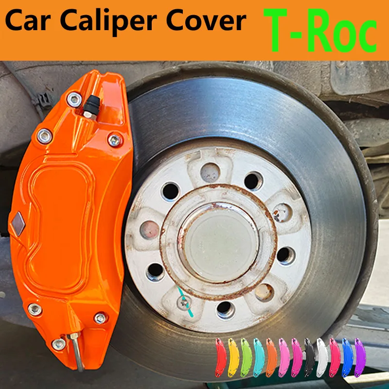 2018-2024 For Volkswagen T-ROC Car Brake Caliper Cover Aluminum Alloy Front Rear Wheel Modification Exterior Kit