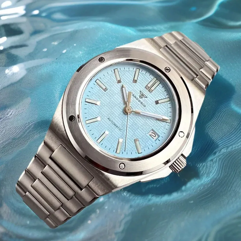 

Tandorio 200M Diver 40mm Ice Blue Grid Dial Luminous NH35Automatic Men Watch Sapphire Glass Stainless Steel Bracelet