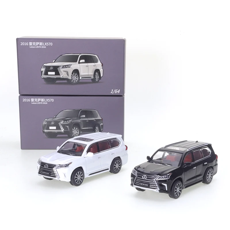 JKM 1/64 Lexus LX570 Black and White Lexus Series Off-road Vehicle Car Alloy Car Metal Model Toy Children's Christmas Gifts