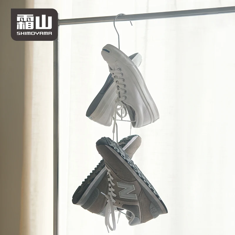 SHIMOYAMA Shoe Hanging Hooks-Space-Saving Drying Shoe Rack Stainless Steel Holders for Fixing Shoe Racks