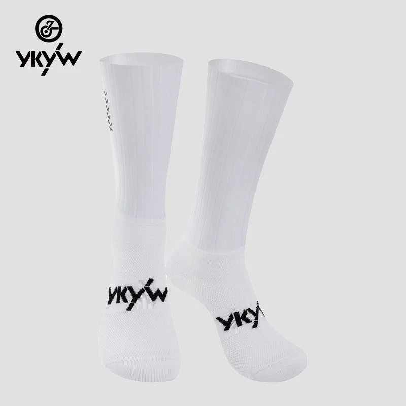 

YKYW Autumn/Winter Men's and Women's Fashionable Patchwork Micro-Pressure Anti-Slip Air-Pump Cycling Socks, Long Calf Length,
