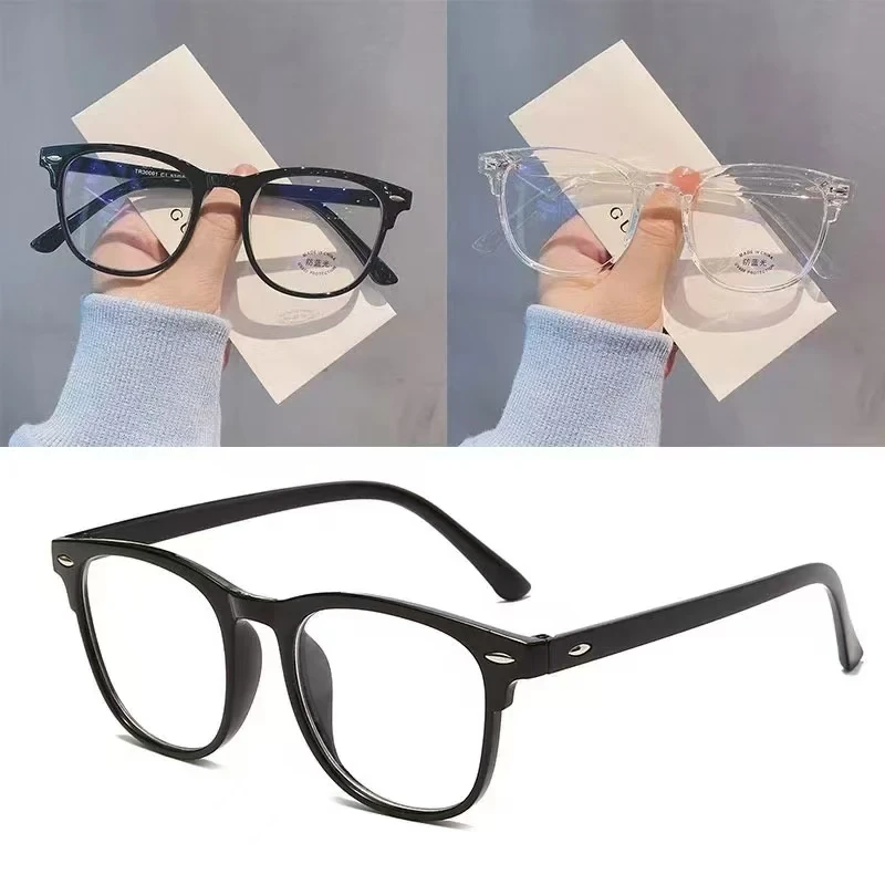 

Ultralight Glasses Retro Transparent Frame Plain Men Women Anti Blue Light Glasses Party Decorate Eyeglasses Fake Glasses