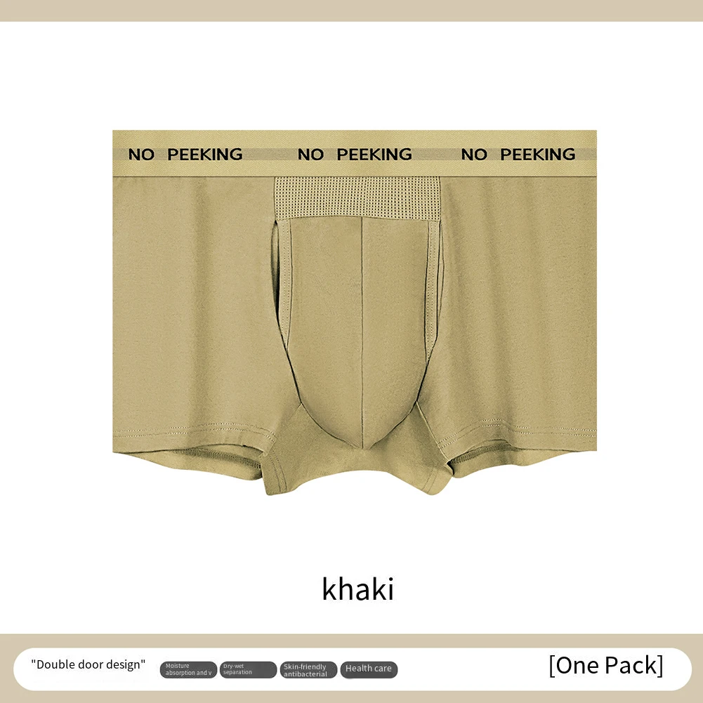 1pc Men Solid Color Cotton Breathable Underwear U Shape Pouch Underpants Comfortable Panties Boxershorts Trunk Sexy Shorts