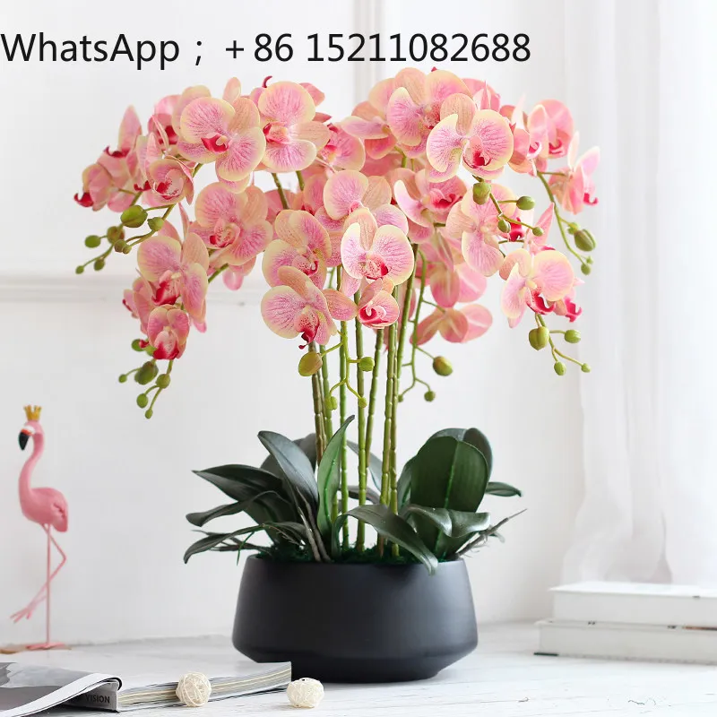 SCY large pot Phalaenopsis simulated flower hotel lobby decoration living room decoration company front desk flower