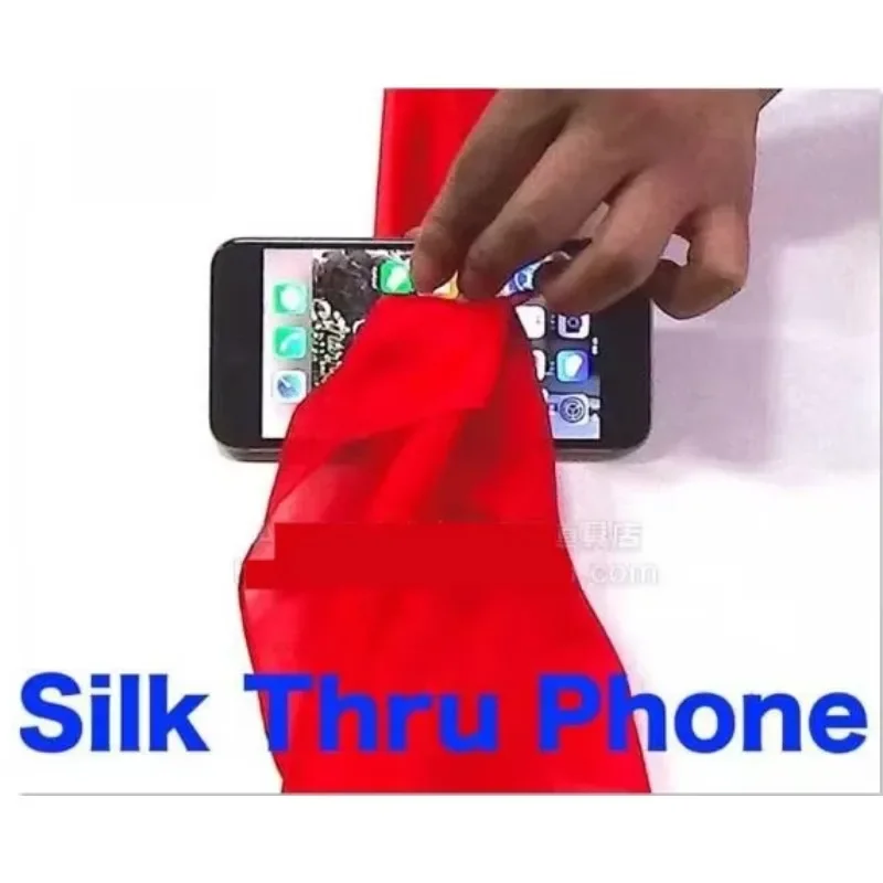 الساحر الحرير من خلال الهاتف خدعة سحرية اختراق أي هاتف مع القماش Mentalism منديل وشاح من خلال أوهام المحمول الحيل