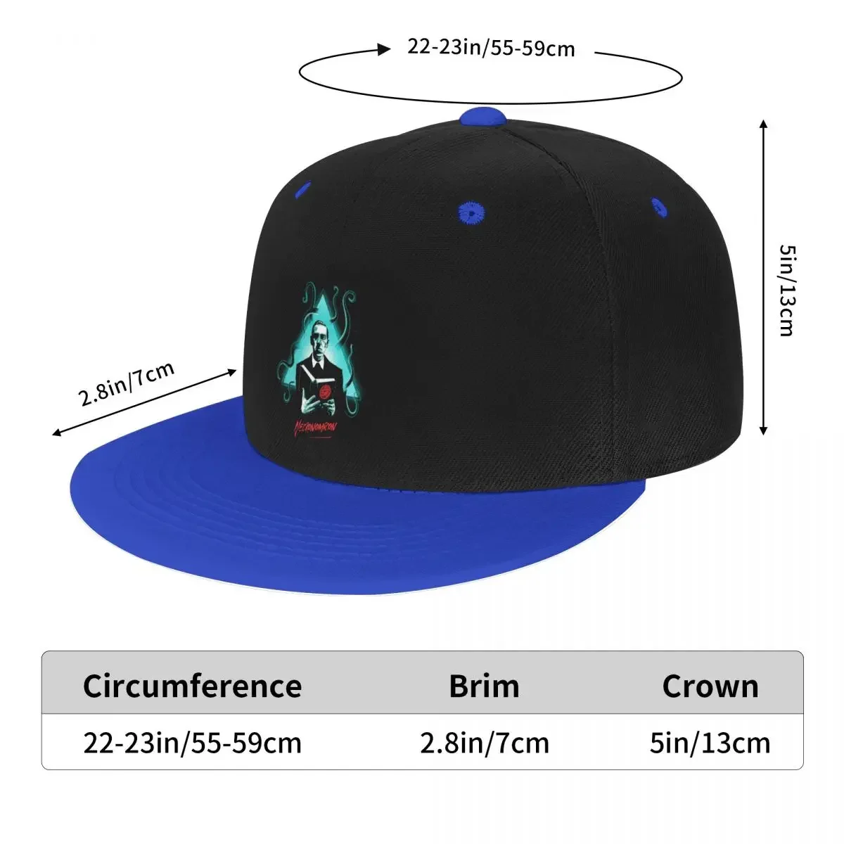 Ajustável Necronomicon Hip Hop Boné de Beisebol para Homens e Mulheres, Punk Call of Cthulhu, Engraçado, Lovecraft, Papai Chapéu, Snapback