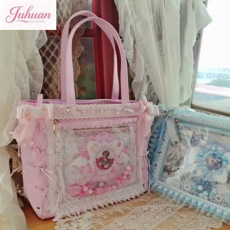 

Japanese Girl Ribbon Ltabag Two-dimensional Jk Sweet Handbag Commuting Large Capacity Shoulder Bag Large Food Volume Millet