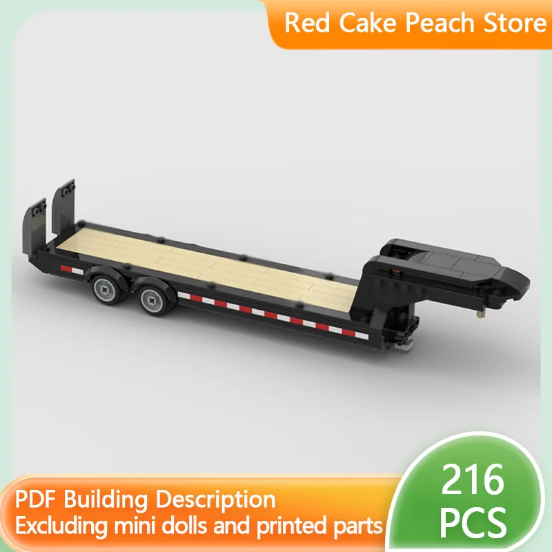 

City Car Model MOC Building Bricks Gooseneck Flatbed Trailer Modular Technology Children Holiday Gifts Assemble Toys Suit