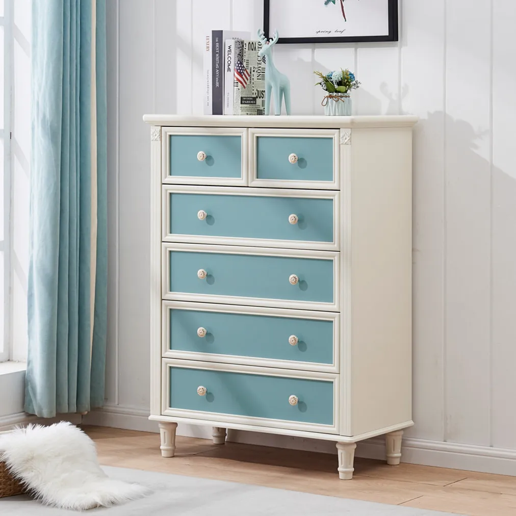 خزانة تخزين بأدراج غرفة المعيشة وغرفة النوم الحديثة والبسيطة الأمريكية