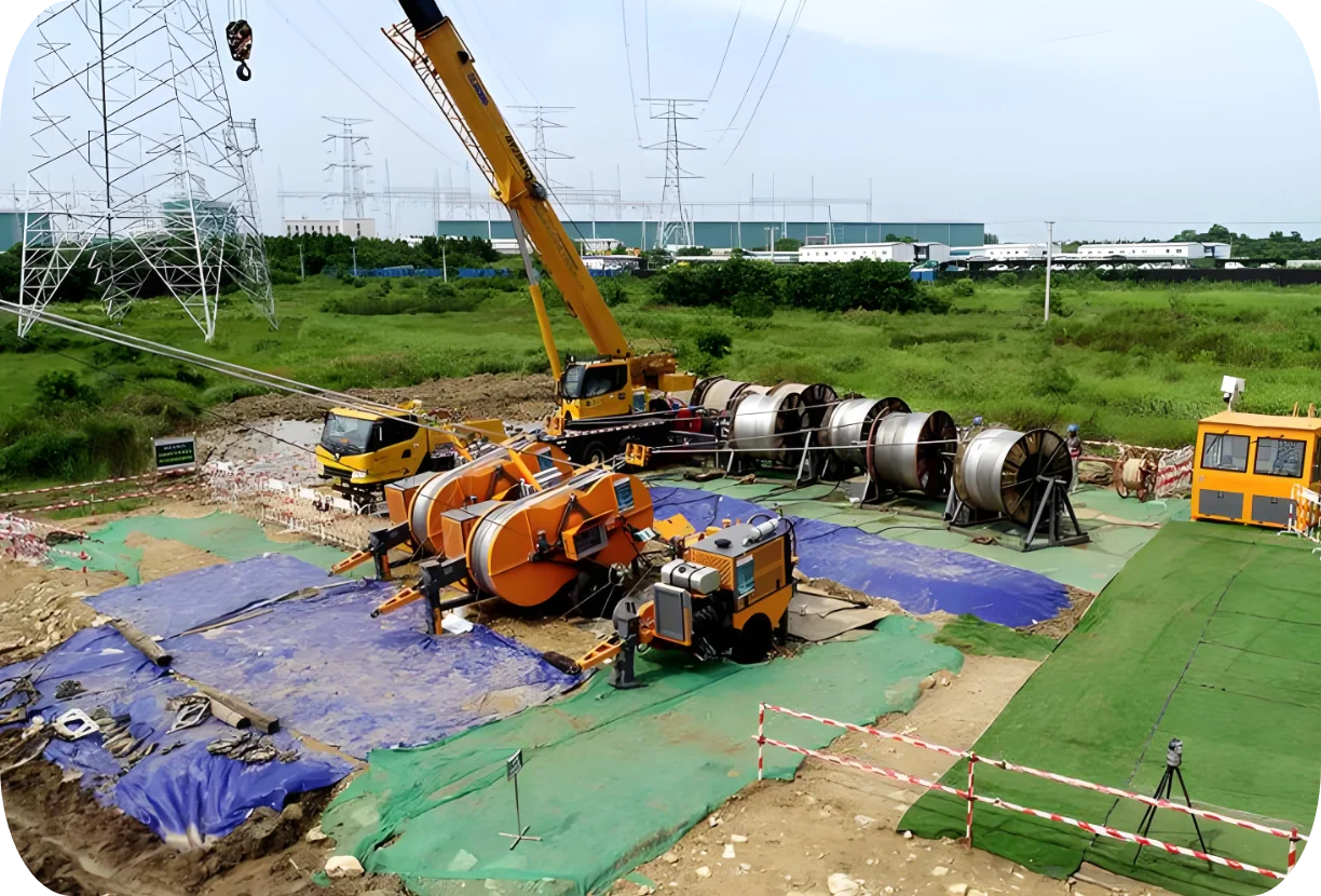 SA-QY-80 نظام الأسلاك الذكي للتحكم الرقمي 90kN خط نقل آلة رسم الكابلات الهيدروليكية عالية الطاقة