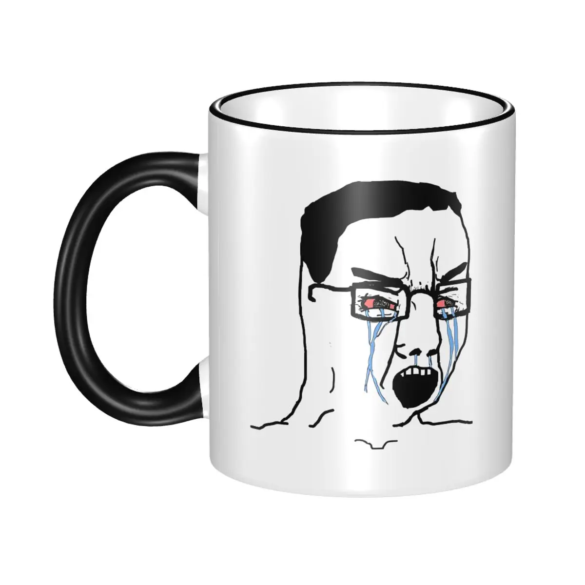 

Chudjak Chud Sad And Angry Wojak Gift Mug for Women Men Funny Tea Cup Present for Home