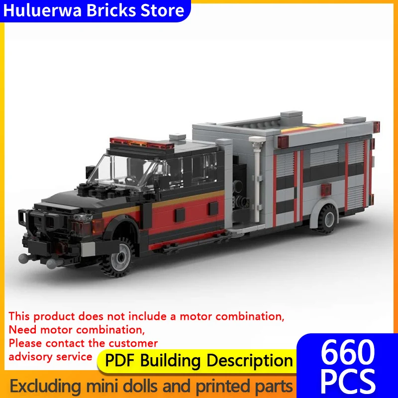 

City Car Model MOC Building Bricks F550 Jungle Fire Engine Modular Technology Children Holiday Gifts Assemble Toys Suit