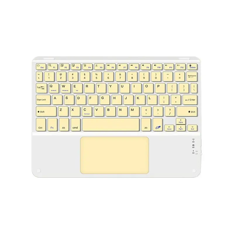Stylish-10Inches Touchpad Bluetooth Keyboard Compatible With Windows, Ipados, Android, And IOS English