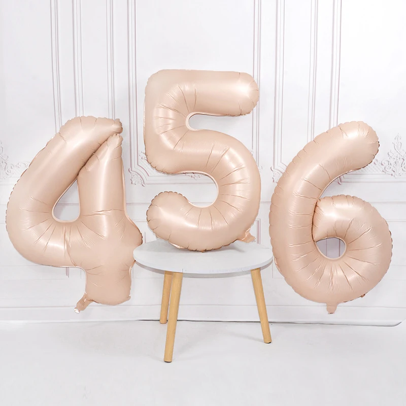 32/40 Zoll cremefarbene Zahlenballons 1–9, große digitale Folien-Heliumball, Mädchen, Kinder, Erwachsene, alles Gute zum Geburtstag, Party-Dekoration, Hochzeit – Detail 2