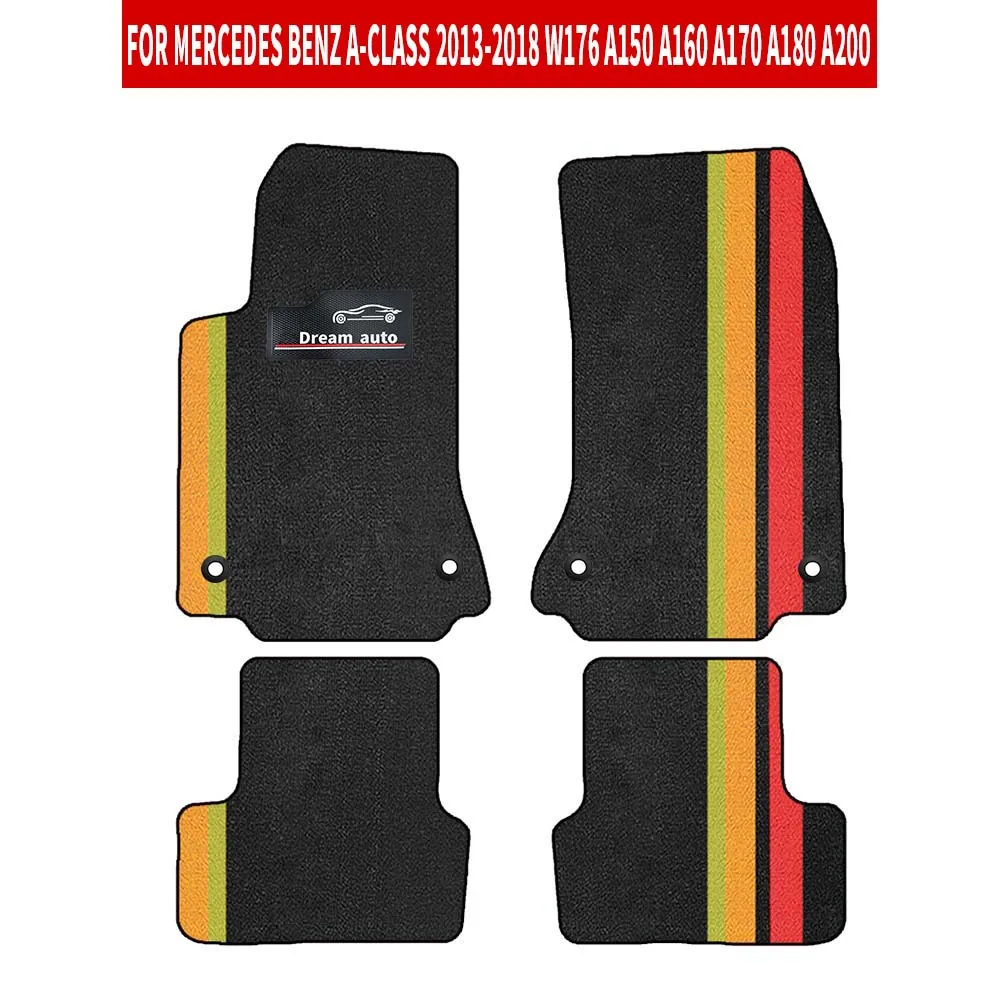 

For MERCEDES BENZ A-Class 2013-2018 W176 A150 A160 A170 A180 A200 Car-Specific Mats Floor Mats Waterproof Car Mats With Buttons