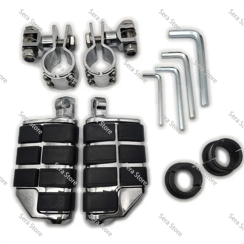 Motorcycle Footboard Footpeg Bracket Kit Modified Foot Rest Universal Replacement Accessories For Motorbike Modification