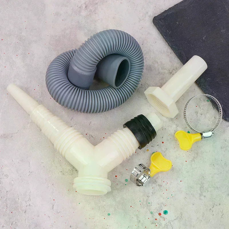 Drainage Tee Adapter Drainage Pipe Fitting for Washing Machine Dryer Drain with Extended Drainage Hose