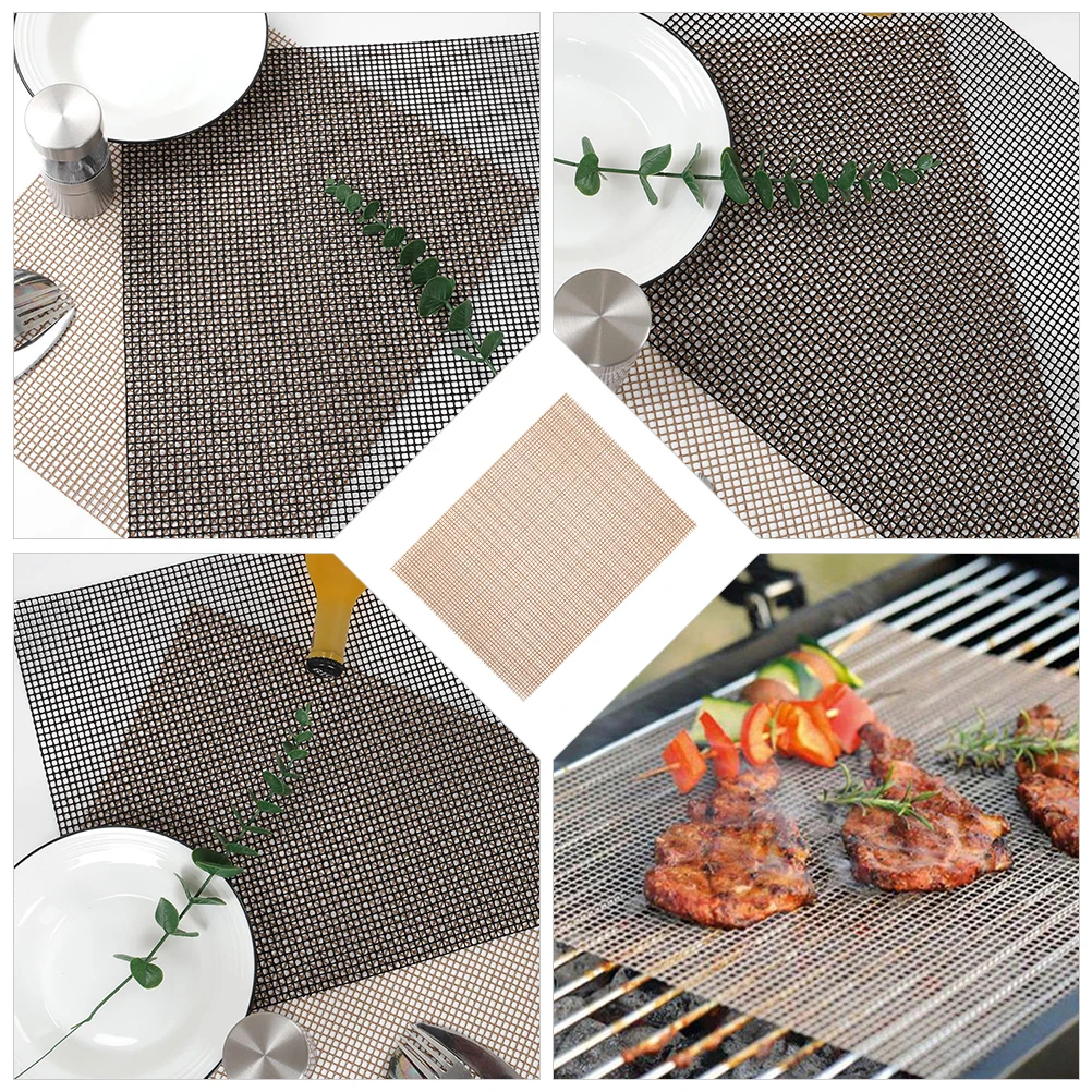 

2 Pcs BBQ Grid Mat Poultry Grill Outdoor Composite Material Mesh Mats Burger