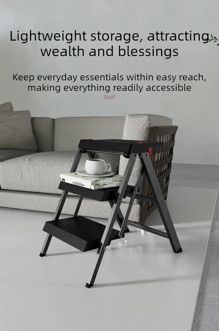 Thickened Two-step Straight Ladder Household Folding Ladder Stool Outdoor Car Washing Ladder Indoor Kitchen A-frame