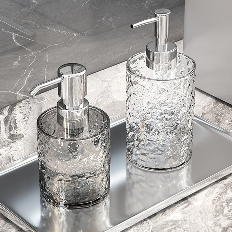 Dispensador de jabón con bomba de plástico de 300/400ML, botella dispensadora de jabón, contenedor líquido de loción desinfectante de manos transparente de lujo ligero