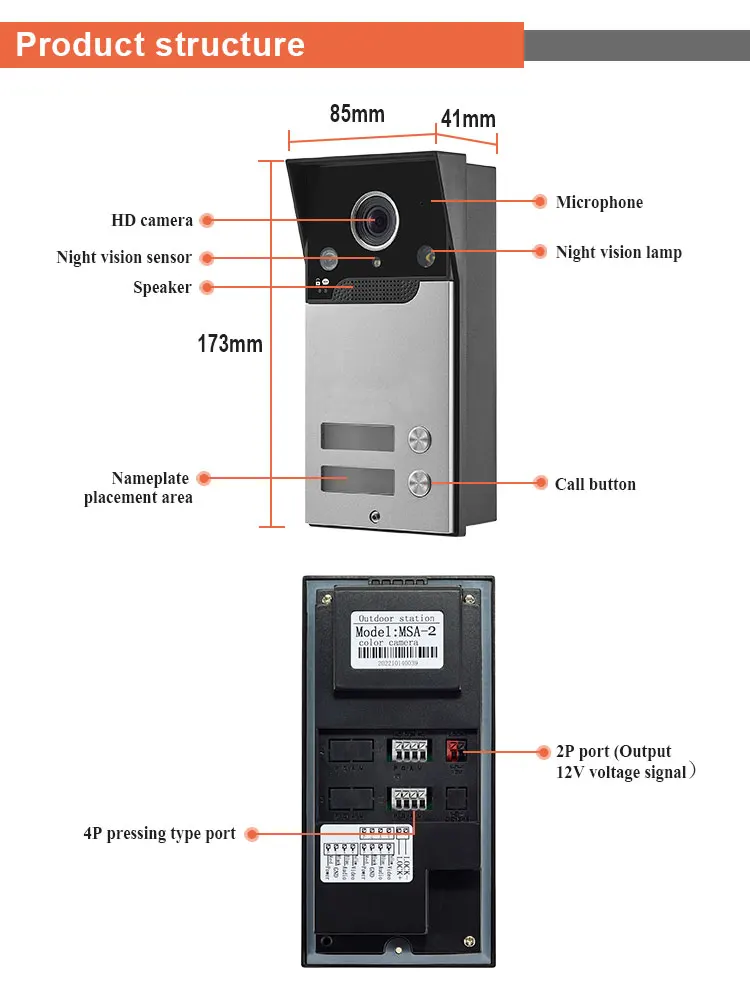 Imagem -05 - Tuya-smart ip Video Door Phone Polegada sem Fio Wi-fi Sistema de Interfone 2*1080p ip Monitor Rainproof Doorbell Câmera