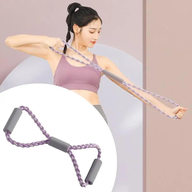 Resistance Bands For Arms Resistance Arm Exercise Bands Figure 8 Fitness Pulling Rope With Padded Handles Elastic Back Workout