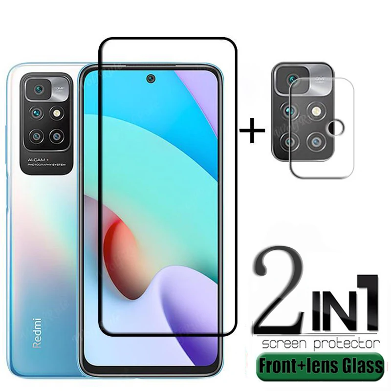 2-in-1 For Xiaomi Redmi 10 2022 Glass For Redmi 10 2022 Tempered Glass HD 9H Full Screen Protector For Redmi 10 2022 Lens Glass