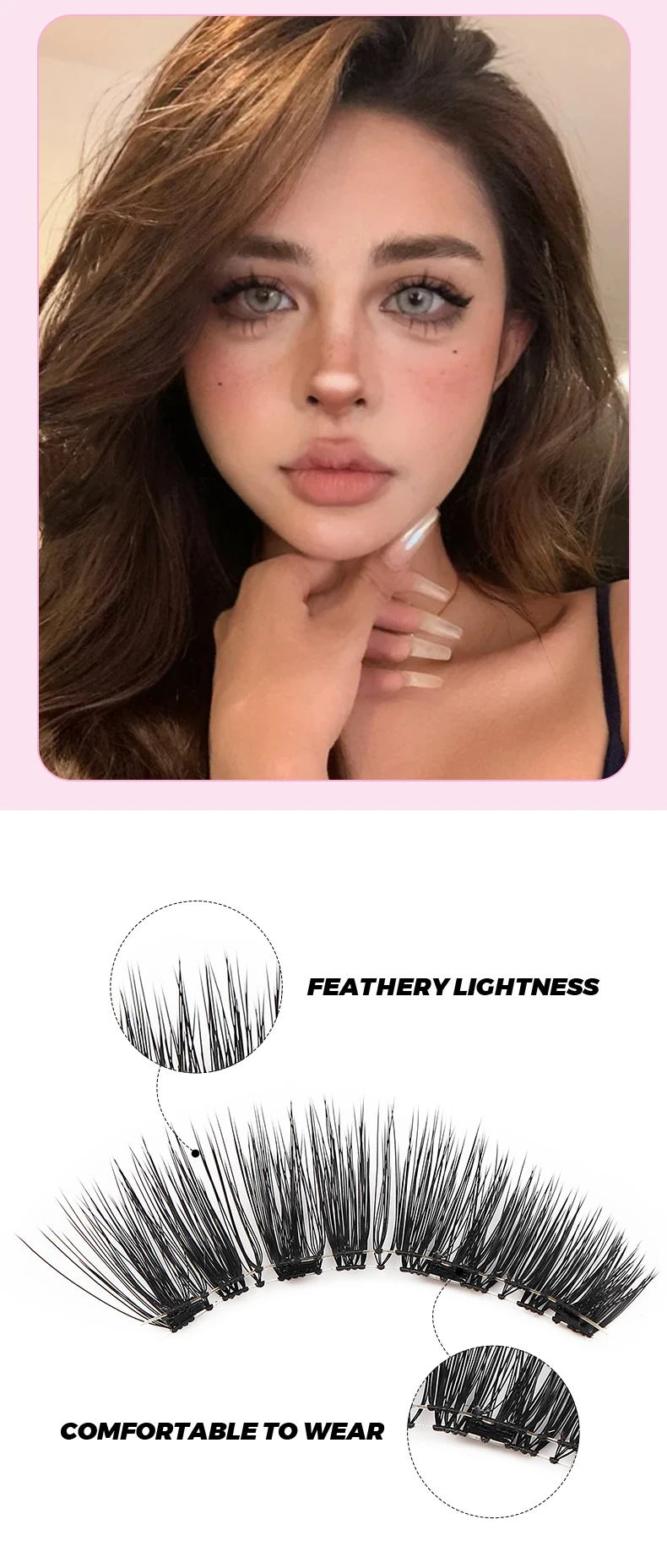 1 Set Premium Magnetische Wimpern Kit mit Applikator Wiederverwendbares Klebefreies Magnet-Wimpern-Set für Natürliches & Glamouröses Make-up – Detail 4