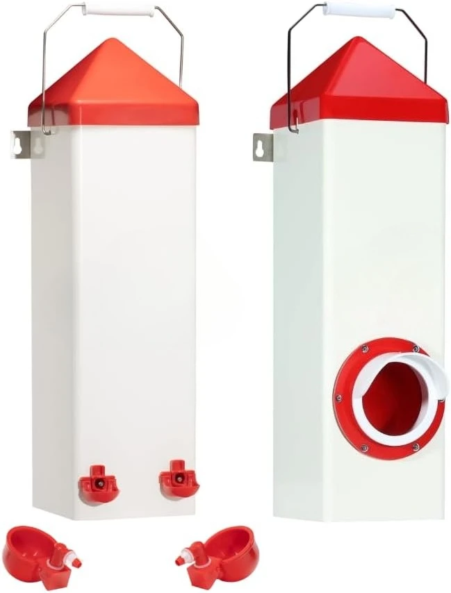 

Twin Cup Chicken Waterer and Feeder Set - 10lbs/2 Gal·Factory Direct Sales