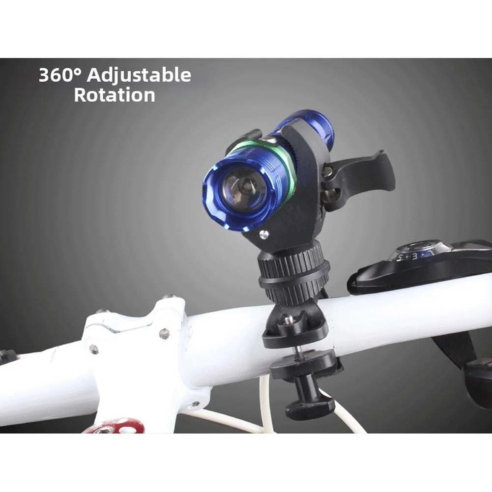 New Lightweight 360° Rotating Bike Light Holder Bicycle Handlebar Flashlight Torch Mount Clamp Clip Bracket Cycling Accessories