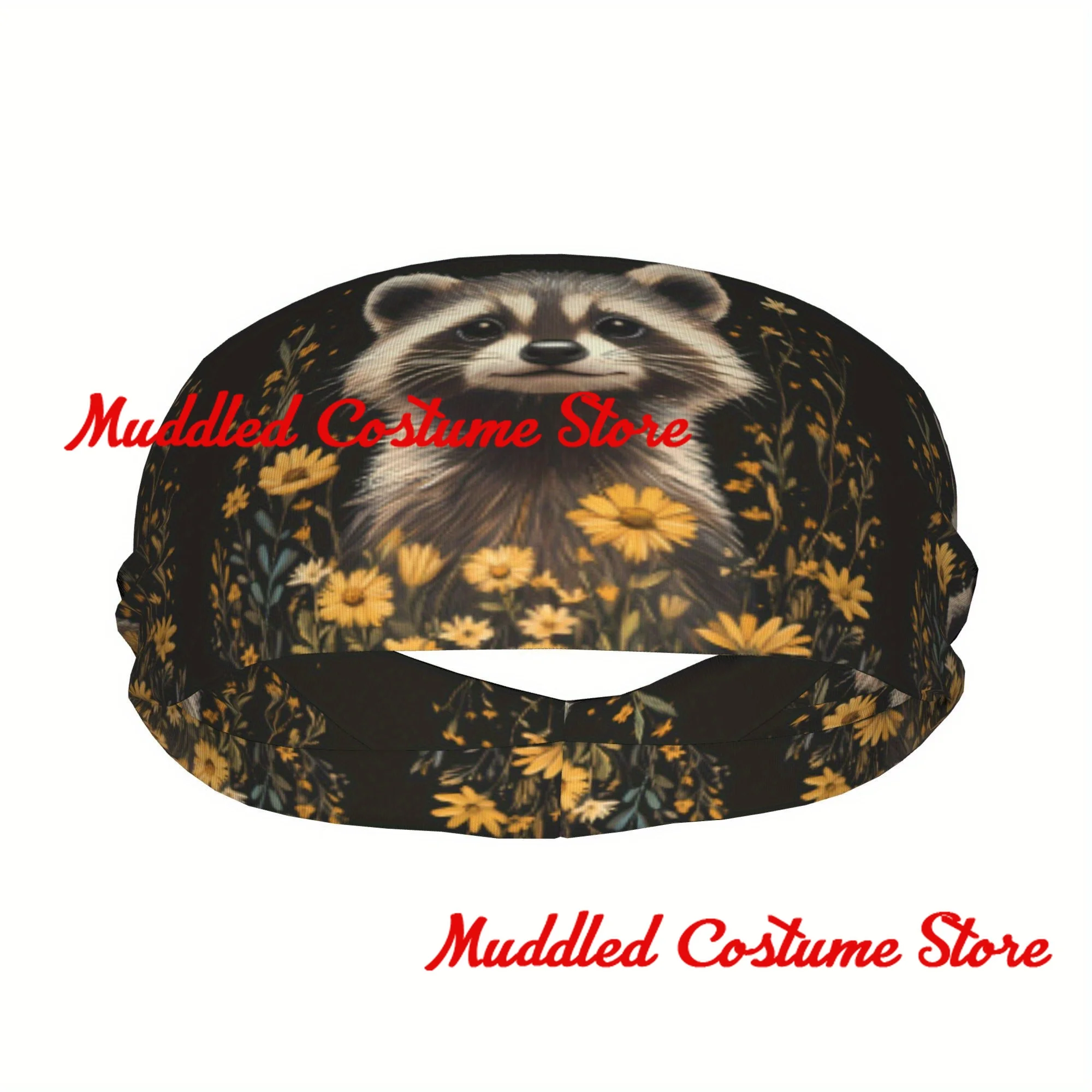 

Raccoon Pattern Headband Sports Yoga Fitness Stretch Sweatband Hair Band Elasticity Headband
