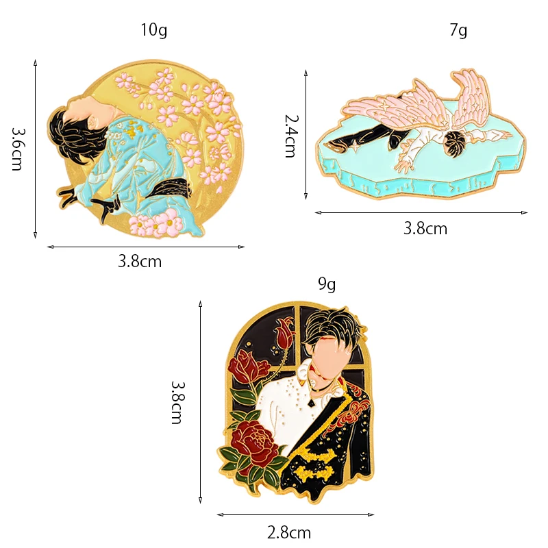 Hanyu Yuzuru Enamel Pins Figure Skating Athlete Brooches Cartoon Sports Fans Collar Badge Jewelry Gift for Friends