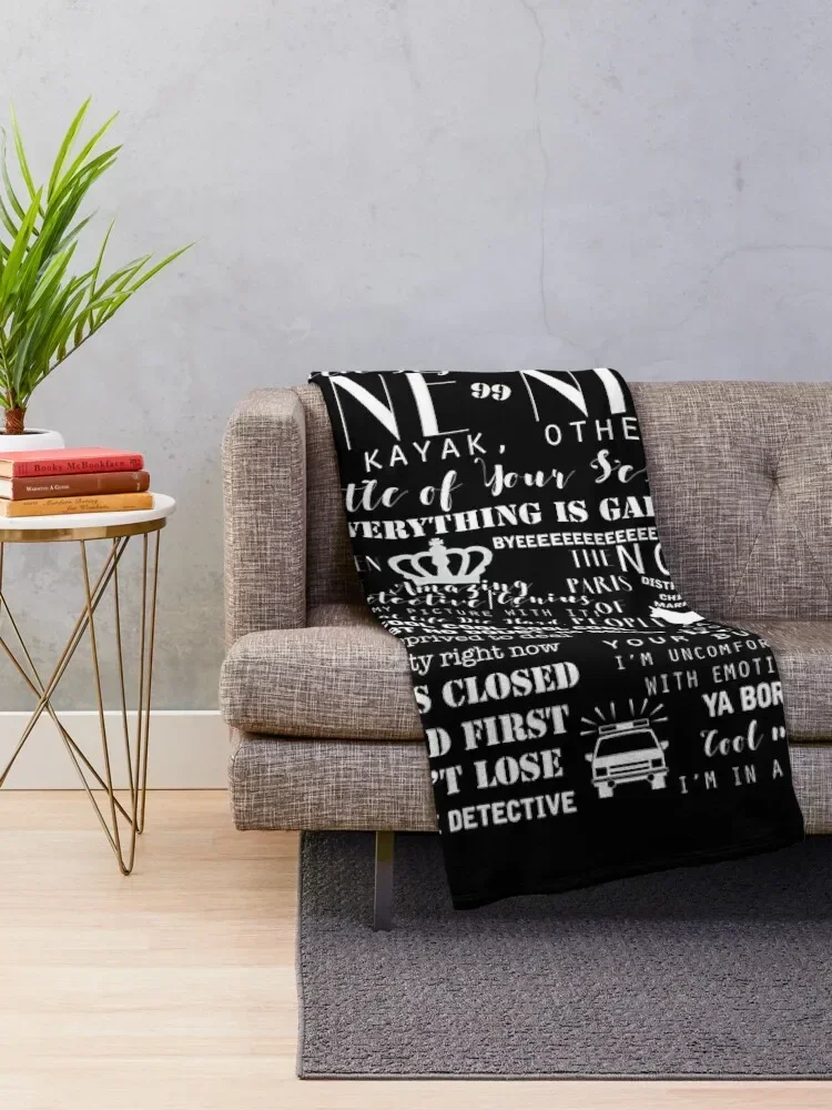 B99 Memorable Quotes (White on Black) Throw Blanket Furry Blankets For Sofas Luxury Blankets