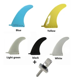 Surf Fin Surfboard Fin with Center Fin, Yellow, Blue, Light Green, Black, White, Single Fin, 7