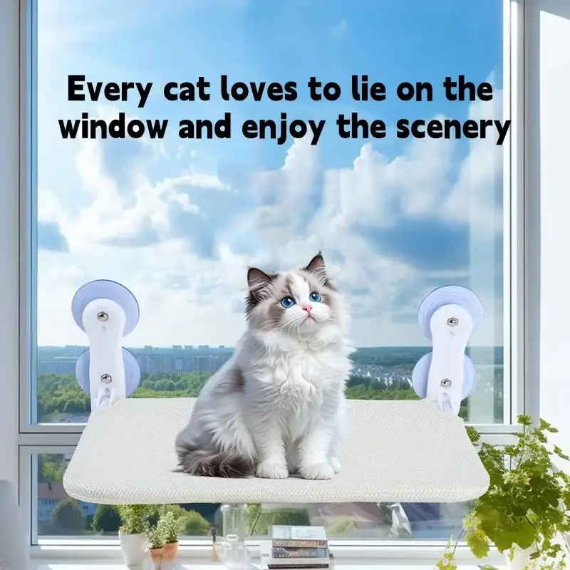 Cat Hammock With Super Suction Cup Hanging Bed Removable Washable Mattress For Glass Windowsill Sunbathing Pet Supplies