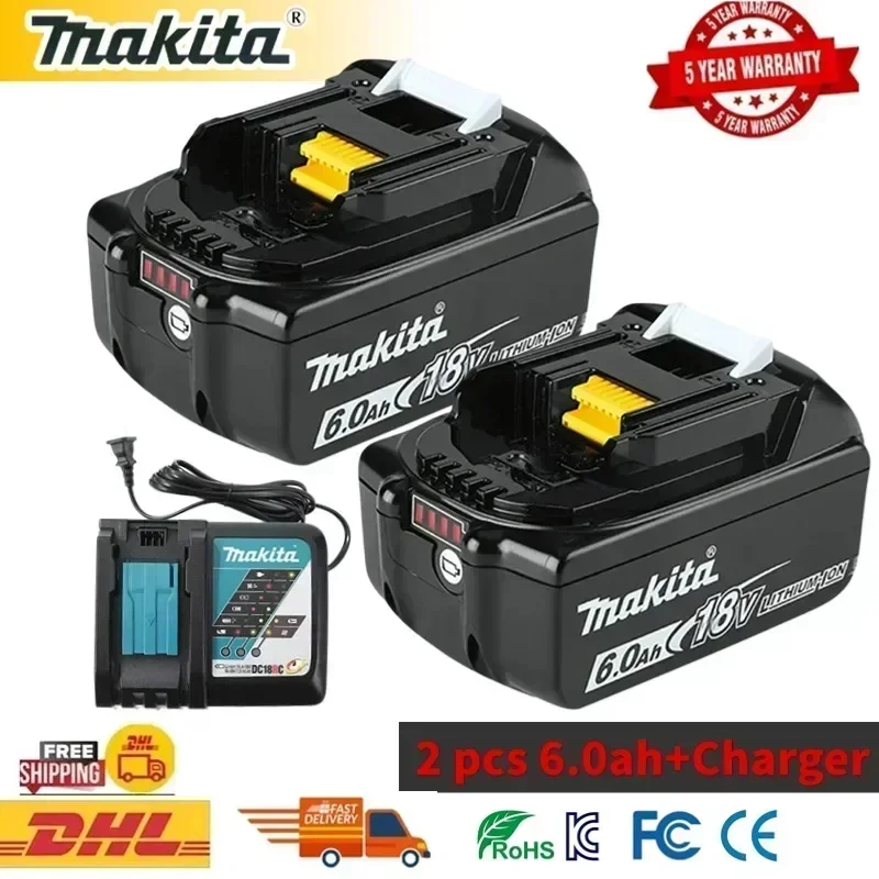 100% Genuine Makita 18v Rechargeable Battery, For makita 18 v battery BL1850 BL1830 BL1815 BL1860 Replacement Power Tool Batter