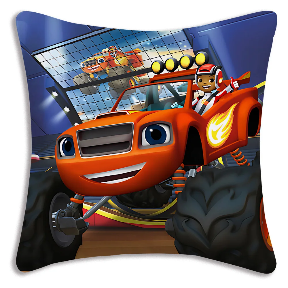 Fotografia 6: Capas de Almofada Blaze e os Monstros M-Machines, Decoração de Sofá em Estilo Cartoon, Impressão Dupla Face, Almofada de Pelúcia Curta e Fofa