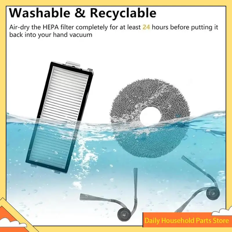 طقم قطع غيار المكنسة الكهربائية لـ Roborock Saros Z70- فلتر HEPA ممسحة الملابس كيس الغبار ملحقات الفرشاة الجانبية استبدال حار!