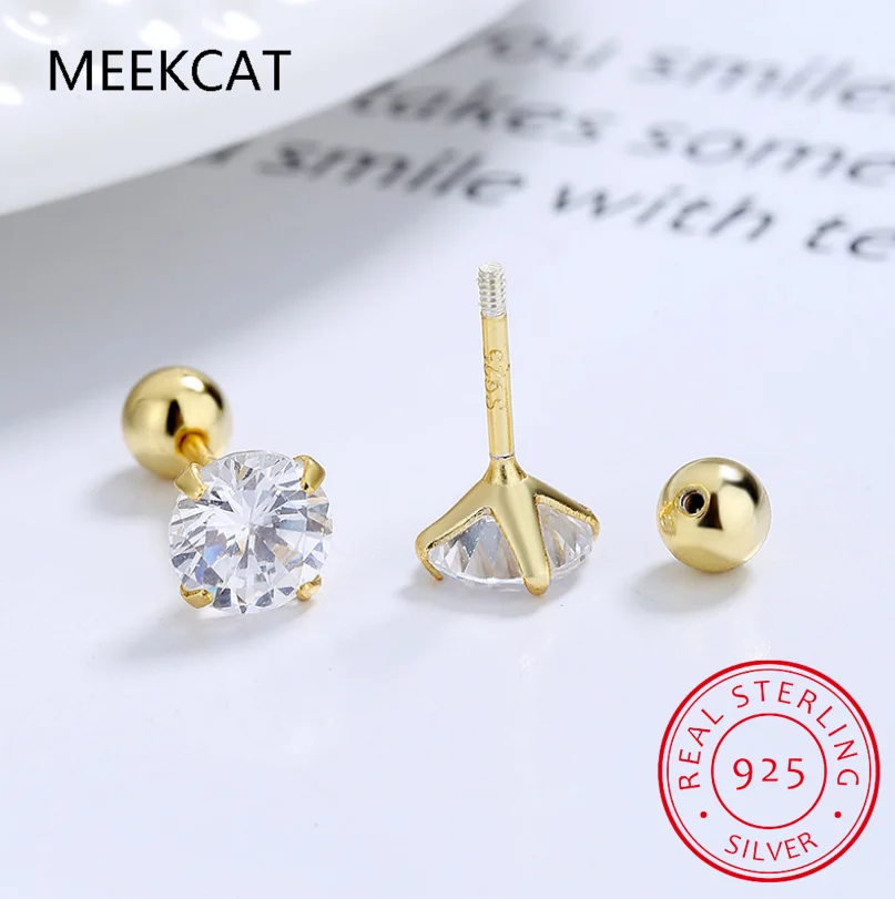 0.5CT 1CT 2CT GRA Certified Moissanite Stud Earrings for Women Sparkling D Color Lab Diamond 925 Sterling Silver Jewelry