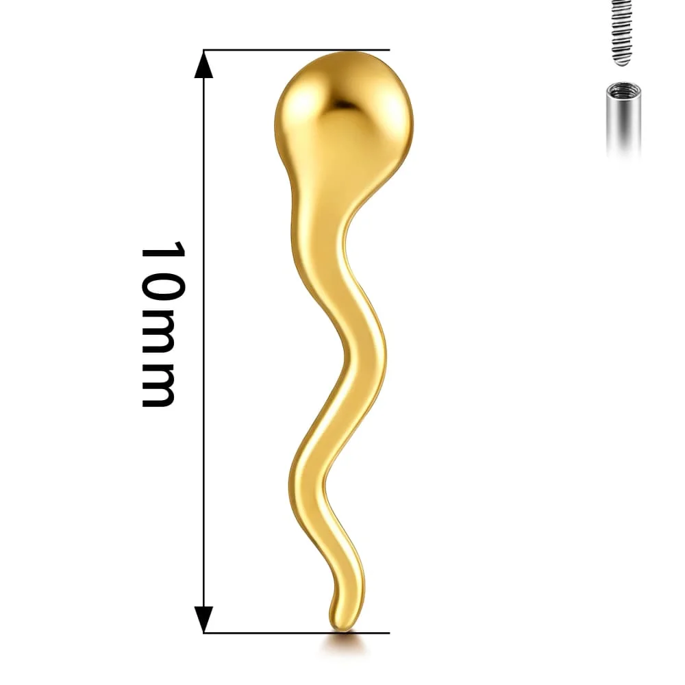 Twolobes 1 Stück ASTM F136 Titan Tadpole Labret Piercing 16G 18G Innengewinde Flacher Rücken Stud Helix Knorpel Scherzgeschenk – Detail 12