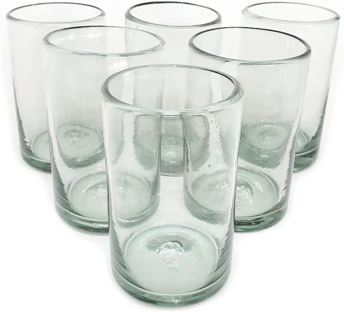 Clear Drinking Glasses, Recycled Glass, Lead-free, Toxin-Free, for Juice Caffee Water Beer, Clear Glasses