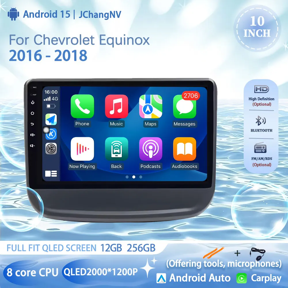 

For Chevrolet Equinox 2016 - 2018 QLED Android 15 Car Radio Multimedia Stereo Player Touch Screen 4G WIFI Bluetooth Carplay