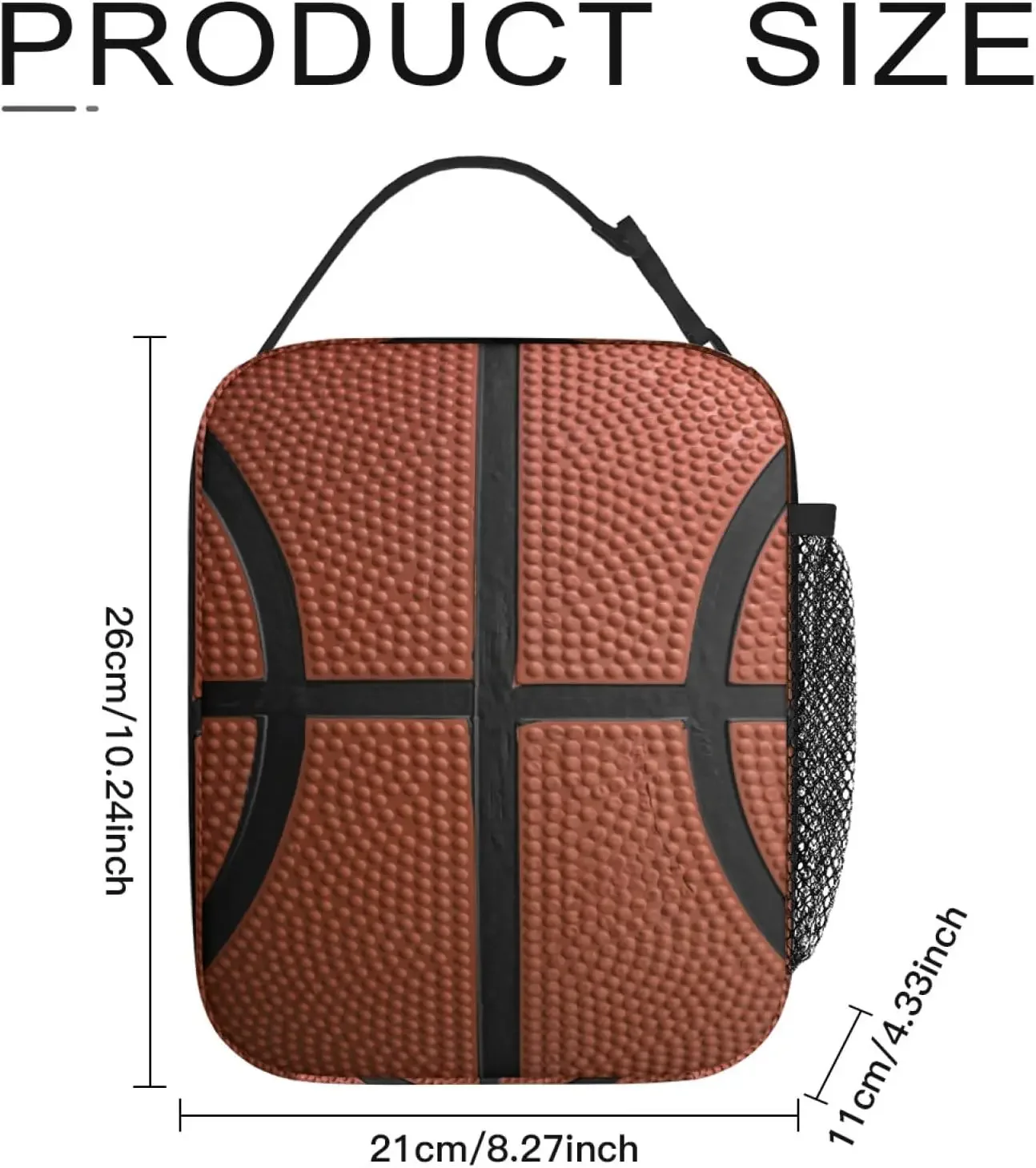 Basketball Lunch Bag for Women Men Insulated Reusable Lunch Box for Work Office School Picnic Portable Bento Tote Bag Cooler Bag