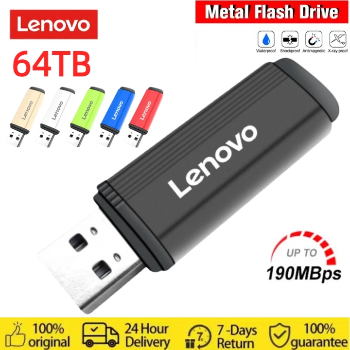 Lenovo 64TB 3.0 USB Flash Drive Metal High-Speed Pen Drive 8TB 2/4TB Waterproof Type-C Usb PenDrive For Computer Storage Devices