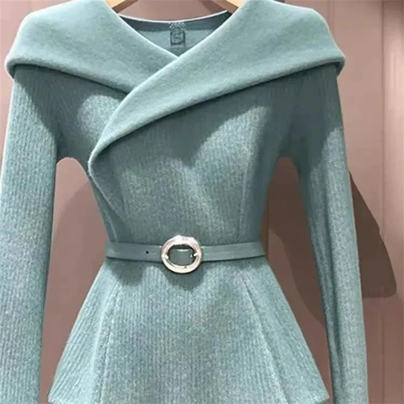 (con cintura) 2024 Nuovo stile Ricevi vita Cappotto maglione da donna Maglione unico Maglione pullover maglione chic dal design avanzato
