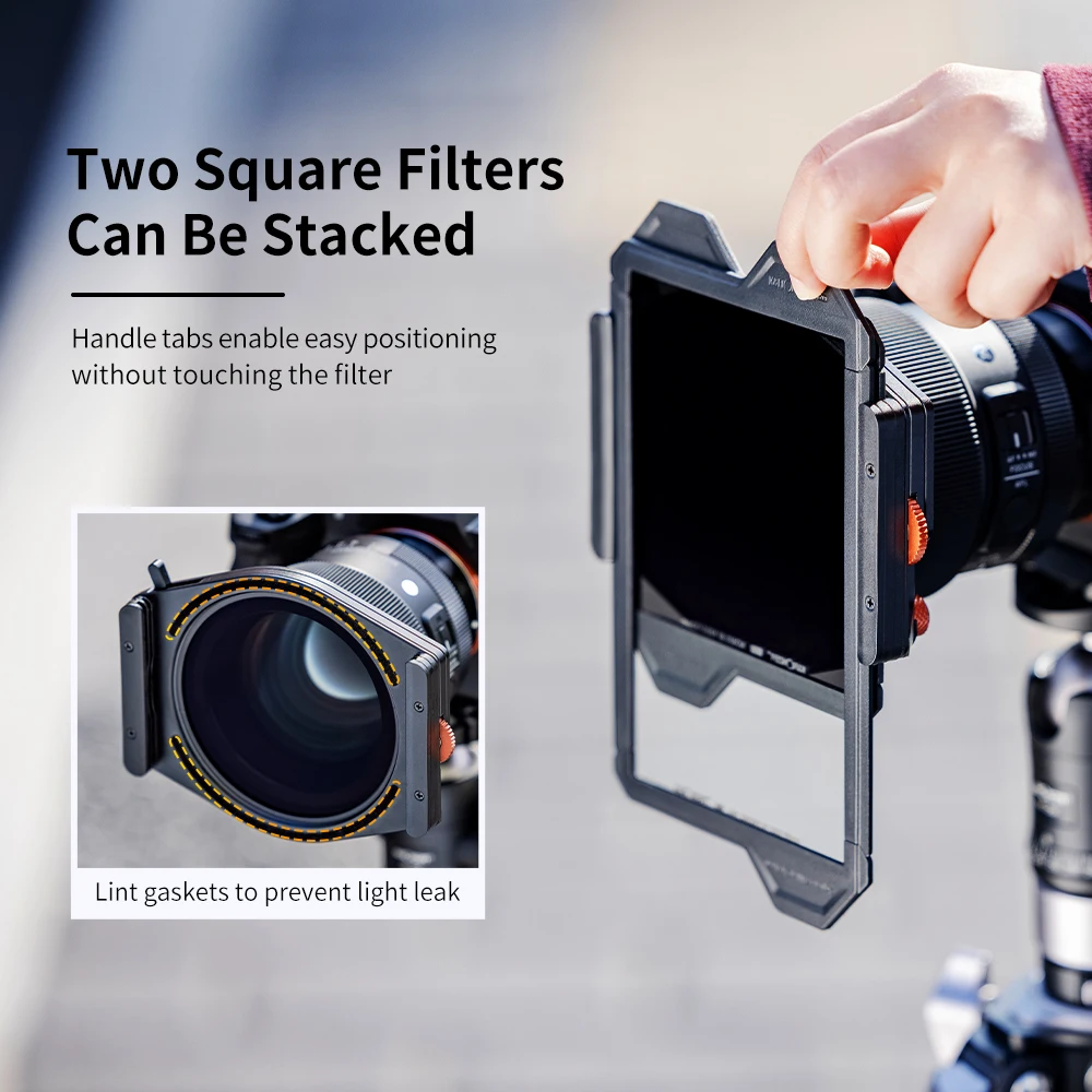 K&F Concept System Pro Square Filters CPL+ND1000+Soft Gradient GND8 Filter with 67mm 72mm 77mm 82mm Adapter Rings