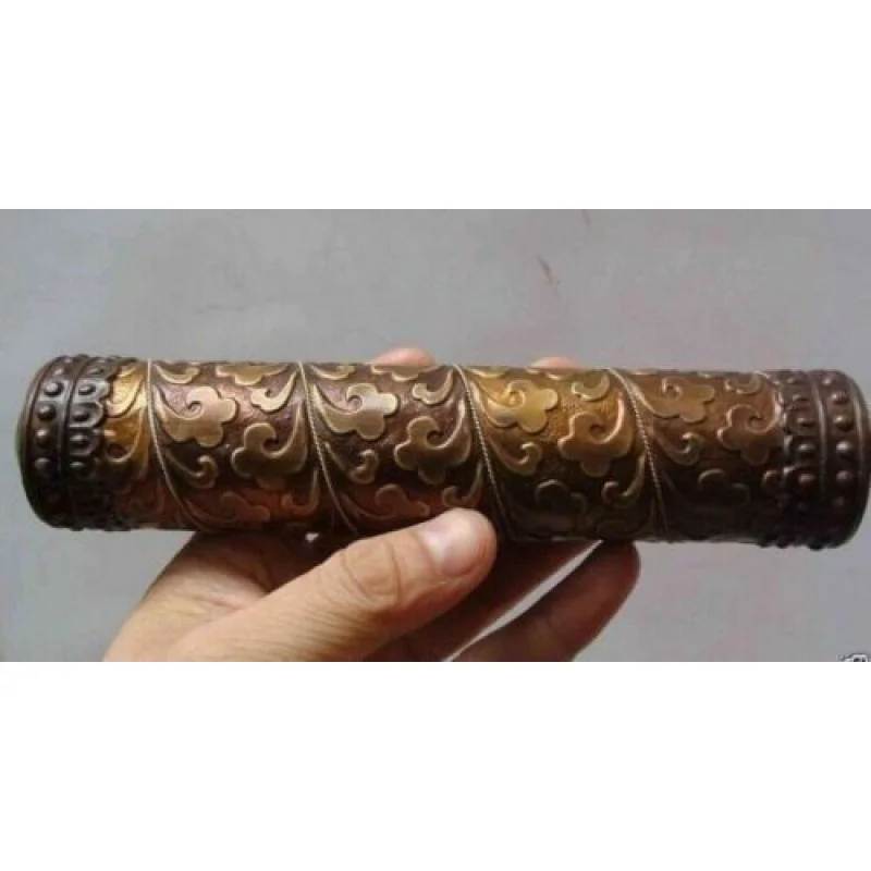 Chinese antique carved flower and old brass kaleidoscope High-grade collectibles