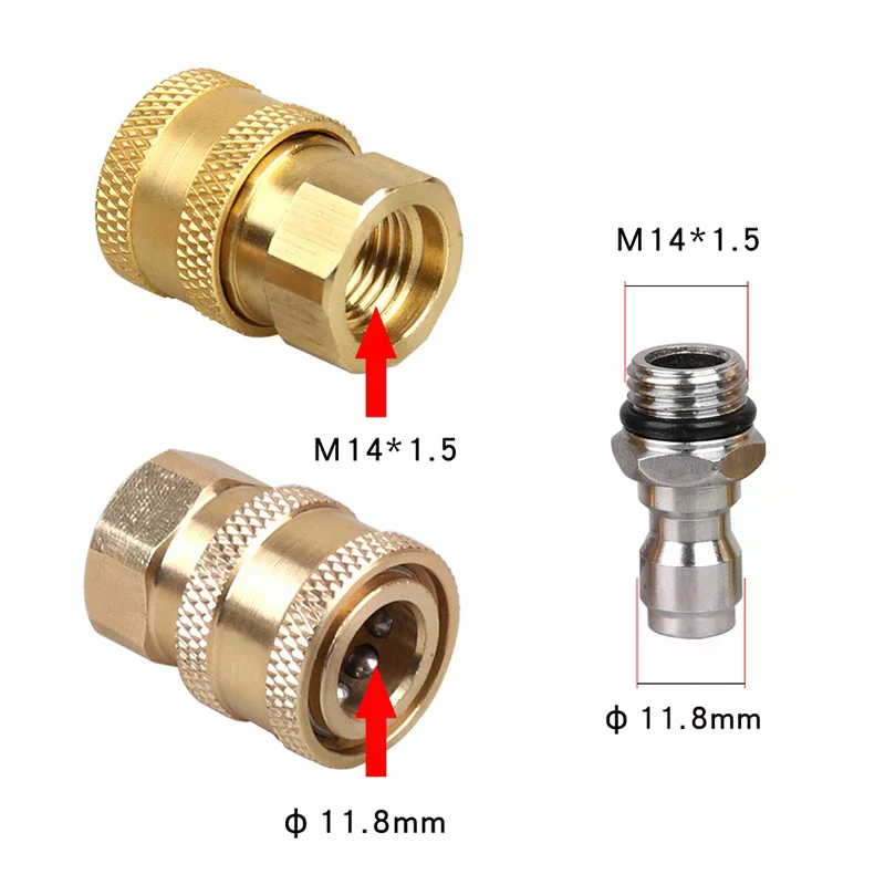 

Car Washer Foam Lance Connector 1/4 Inch Quick Connect Socket And Quick Connect With Female M14 For Pressure Washer Water Gun
