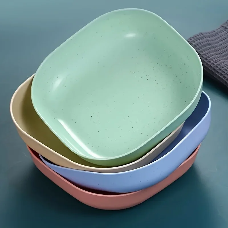 10pcs Set Reusable Fruit & Dessert Plates - Washable, Multifunctional Snack Dishes with Built-In Base for Bones & Candy - Versat